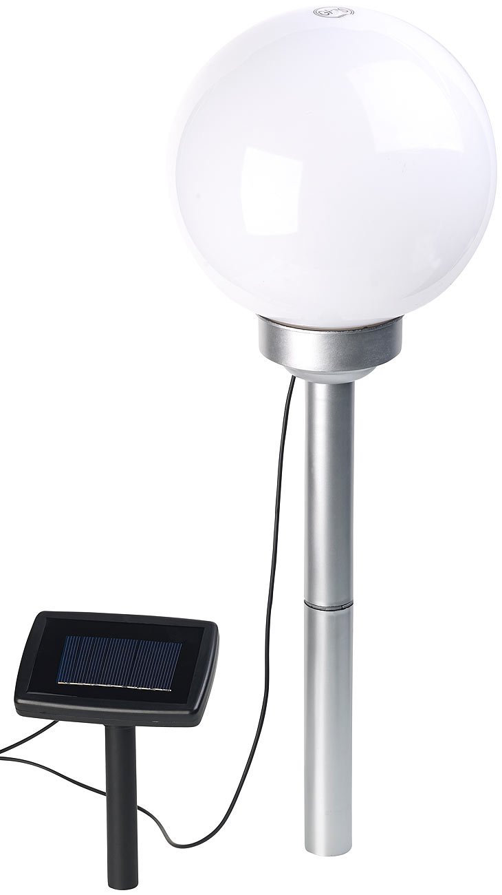 Lunartec Solarkugelleuchte: 4er-Set Solar-LED-Leuchtkugeln, rotierender Effekt, Erdspieß, Ø 20 cm (Solar-Kugellampe, LED-Kugeln)