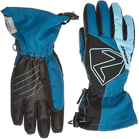 Ziener Guantes de esquí Laval para niños, Impermeables, Extra cálidos, Lana, Azul Sea Cover