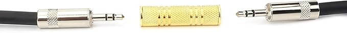 Adaptador de audio estéreo de 3.5 mm chapado en oro, hembra a hembra, 5 unidades miniatura 3