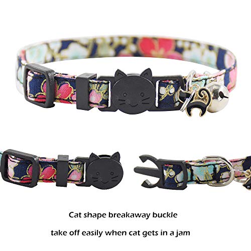 Image of Bowtie Cat Collars Breakaway with Bell, Adjustable Cute Kitty Collars Safety Buckle Kitten Collar for Cat Puppy 7.5-11in (20)