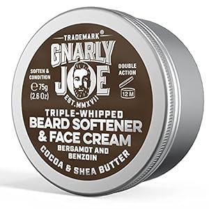 Gnarly Joe Beard Softener and Face Cream. Triple-Whipped Cocoa and Shea Butter. (Bergamot and Benzoin Scent), 85 ml