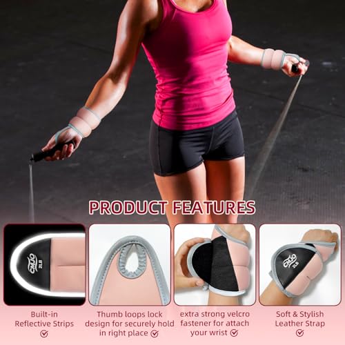 Image of Wrist Weights for Women, Arm Weights with Thumb Loops Lock for Running Walking Yoga - 0.5lb*2, 1lb*2, 2lbs*2 Set
