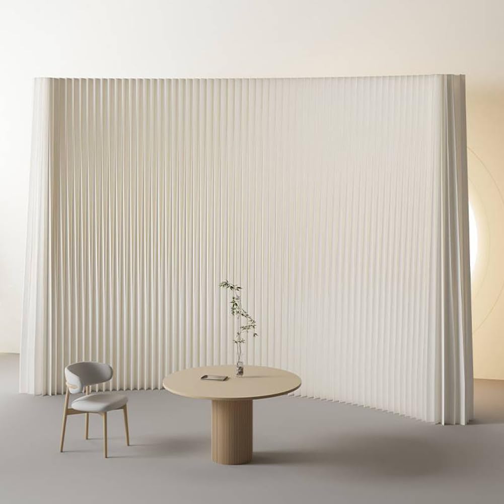 Room Divider Wall, Folding Retractable Partition Screen, Thickened Paper Panel for Office, Hotel, Studio & Retail Spaces