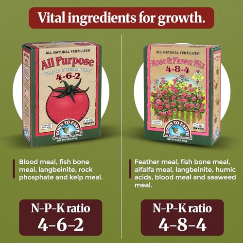 Fertilizantes orgánicos mezcla 4-6-2 y 4-8-4 Down To Earth 5 lb x2 miniatura 3
