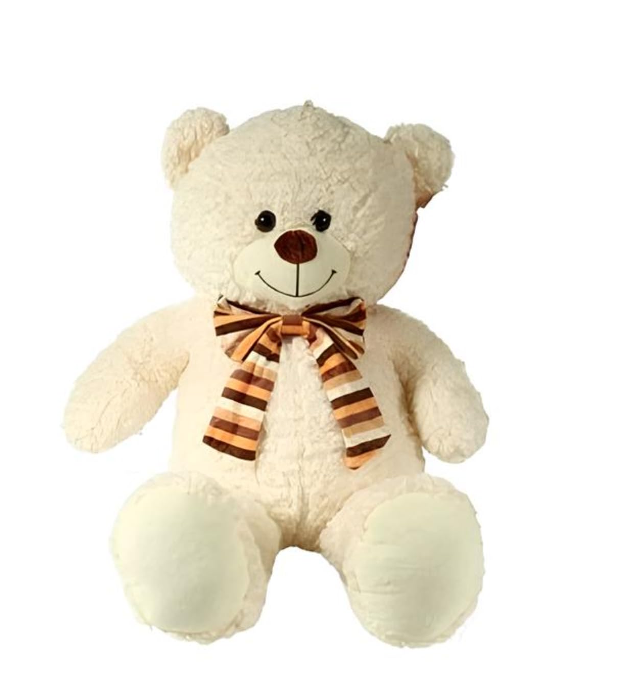 PRESTIGE & DELUXE Riesen Plüschbär 130 cm beige mit Schleife - Kuscheltier Teddybär XXL Geschenkidee Valentinstag Geburtstag Kinder Freundin