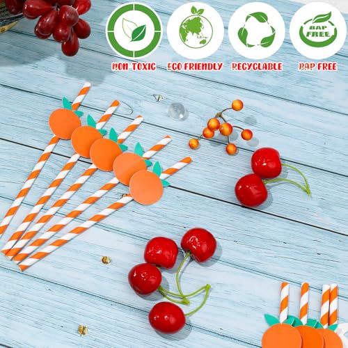 Pitillos de papel naranja, 30 unidades, 19.6 cm miniatura 7