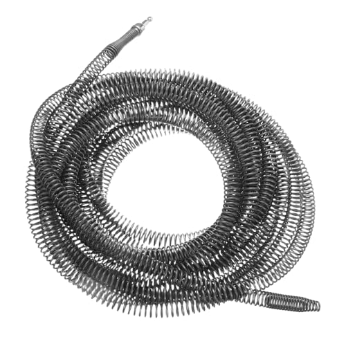 QUARKZMAN Cable De Desagüe 5/8' (16mm) Diámetro 33ft Cables De Auger Para Limpieza De Desagües Con Conector De Taladro Resorte Flexible Para Destapar Cabello En Baño Alcantarilla Lavabo
