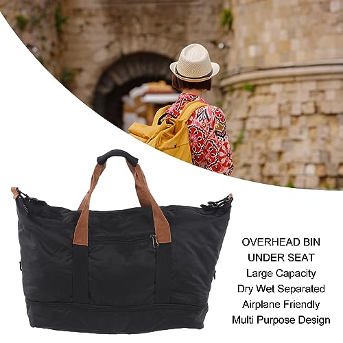 Zerodis Travel Organizer Cloth Shoulder Weekender Overnight Bag for Workout Travel Duffel Bag Oxford (Black)2