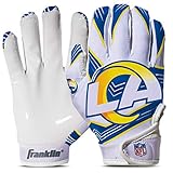 Franklin Sports Los Angeles Rams Youth NFL Football Receiver Gloves - Receiver Gloves For Kids - NFL...