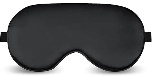 Antifaz de seda para dormir, antifaz para dormir para descanso diurno, cubierta ajustable para mujeres y hombres, bloqueo de luz, elástico, suave,