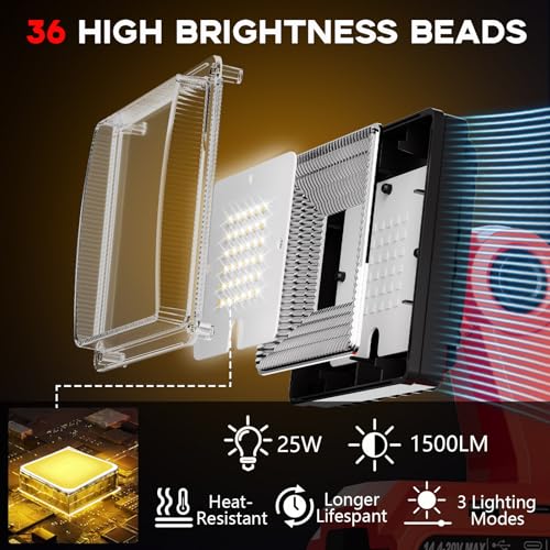 Image of 1500LM LED Work Light for Milwaukee M18 18V Battery, 25W Portable Flood Light with USB & Type-C Ports, 90 Rotatable Head Cordless LED Light for Emergency, Workshop, Indoor and Outdoor Use (Tool Only)