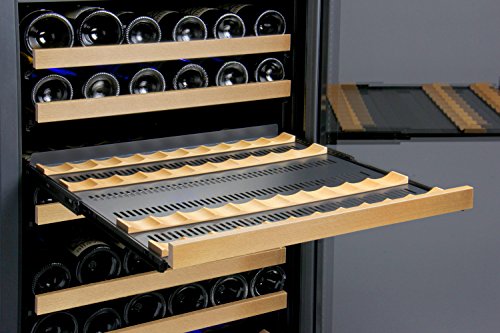 Image of Allavino 24 inch Wide FlexCount II Tru-Vino 172 Bottle Dual Zone Black Left Hinge Wine Refrigerator