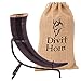 Kosha Ayurveda Divit Autentico Corno Vichingo | con Porta Corno e Decorata con Bordi e Punta Ottone (Original, Polished)