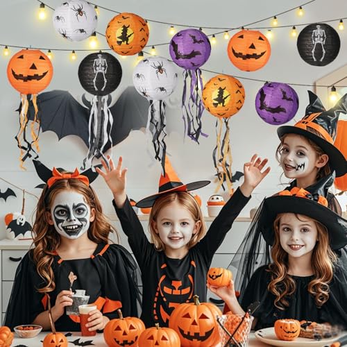 Yorr SMDL-01 10Pack Halloween Papper Lanterns,Black Orange Purple Paper Lantern thumb #5