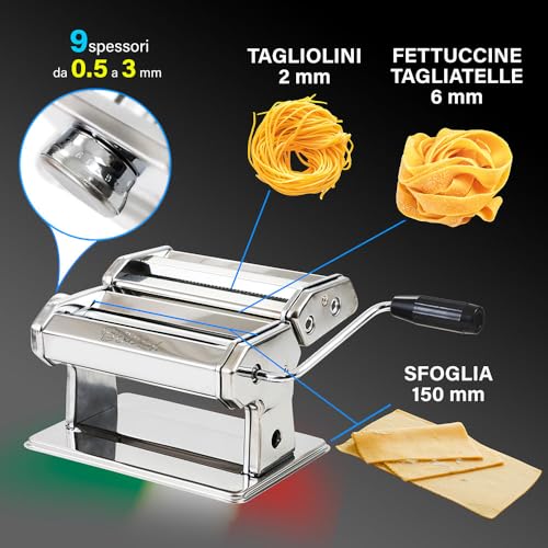 Machine à pâtes Italia 150 design en acier chromé durable - 4
