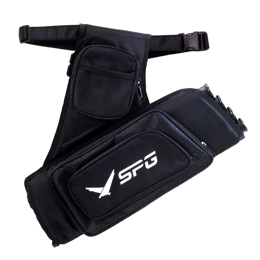 SOPOGER 3/4 Tube Archery Hip Quiver for Arrows Bow Belt Waist Hanged Quiver Fit for Compound Bow and Recurve Bow Target Archery (Black(4 Tube))