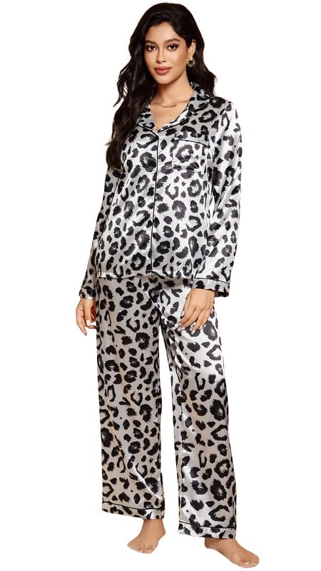 Night Suit for Women with Full Sleeve Button-Down Top with Pant Dress for Woman,Night Dress for Woman, Two-Piece Loungewear Set for Summer