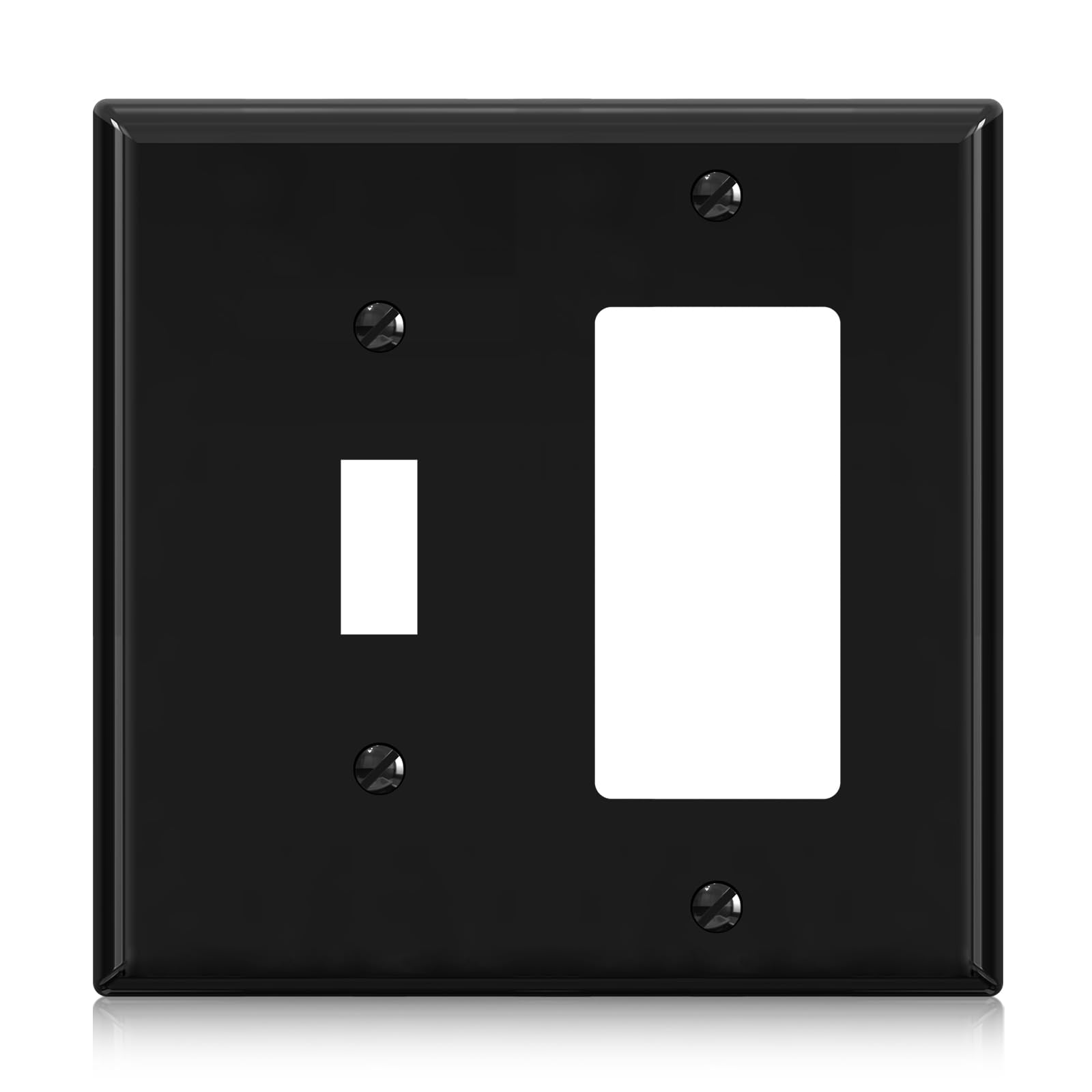 Combination Wall Plate ELEGRP 2-Gang 1-Toggle Light Switch 1-Decorator/GFCI Device Combination Wall Plates, Mid-Size 4.88" x 4.94" Unbreakable