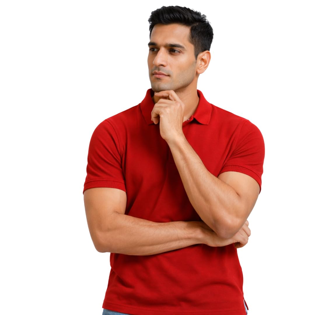Unisex Solid Polo T-Shirt | Cotton Regular Fit Collar Neck Casual Wear for Men & Women-image-43