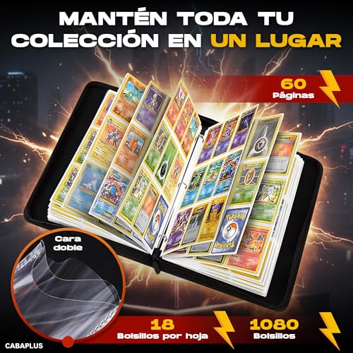 Miniatura 3 de Album De Cartas Coleccionables Premium 1080 Cartas Binder Profesional Con 60 Páginas Y Fundas Integradas Album Para Cartas Tcg Card Binder De Alta Capacidad