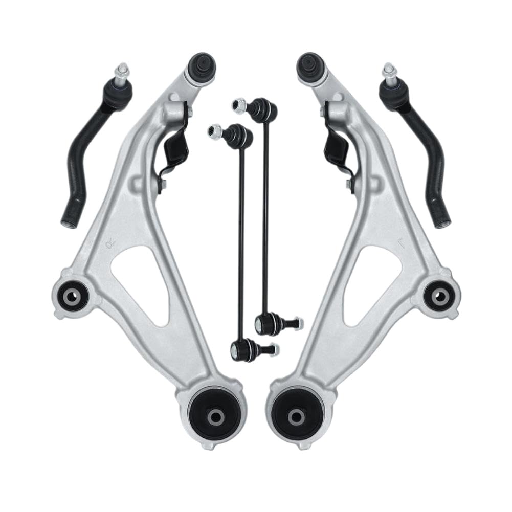 6 Pcs Front Lower Control Arm Sway Bar Link Tie Rod Suspension Compatible With Pathfinder QX60 JX35 2013 to 2017