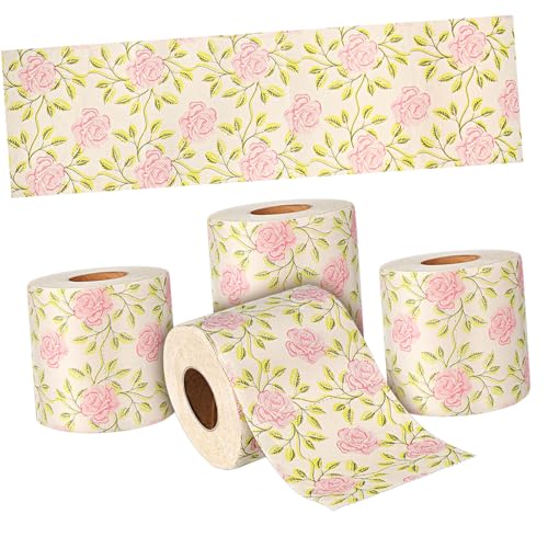 Servilletas de pulpa de bambú con estampado floral 4 rollos