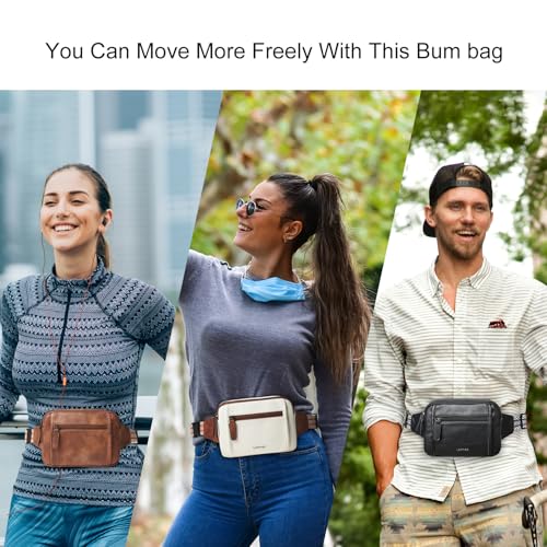 Image of LATMAP 3L TRIPLE ZIP Fanny Packs Belt Bag For Women Men Crossbody Waist Pack Sling Chest Bum Travel Bag Purse Faux Leather Fashion Cute Black