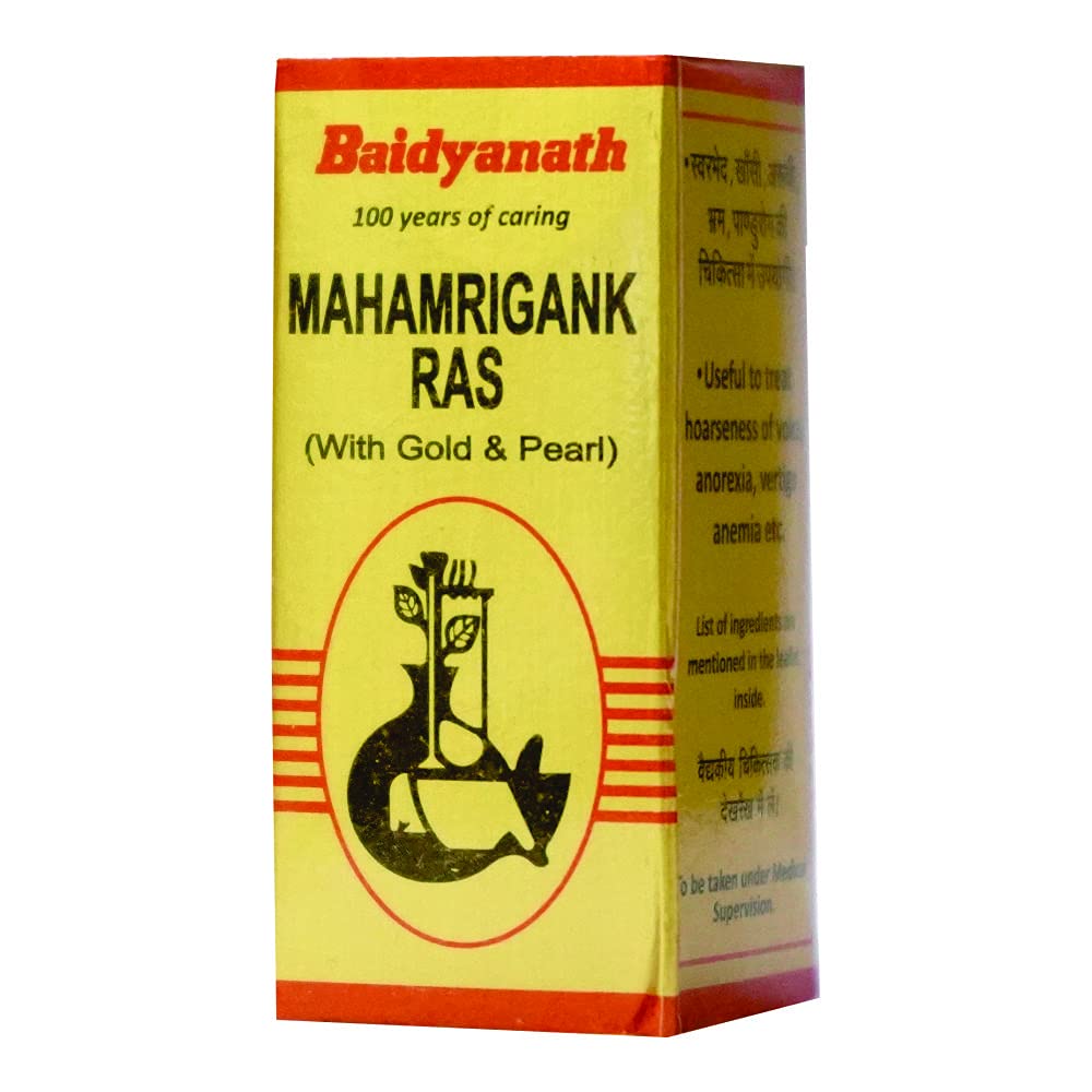 Baidyanath Asli Ayurved Mahamrigank Ras with Gold & Pearl - 10 Tablets | Useful in Cough | A Powerful Blend of Natural Ingredients