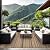 GENIMO Outdoor Rug 5x8 ft Waterproof, Reversible Plastic Straw Patio Rug for RV Camping Mat, Deck, Backyard Balcony Mat - Lightweight & Easy to Clean, BlackBrown