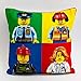 LEGO Coussin carré City Square | Action Pompier, Policier | Licence Officielle Réversible Deux Faces