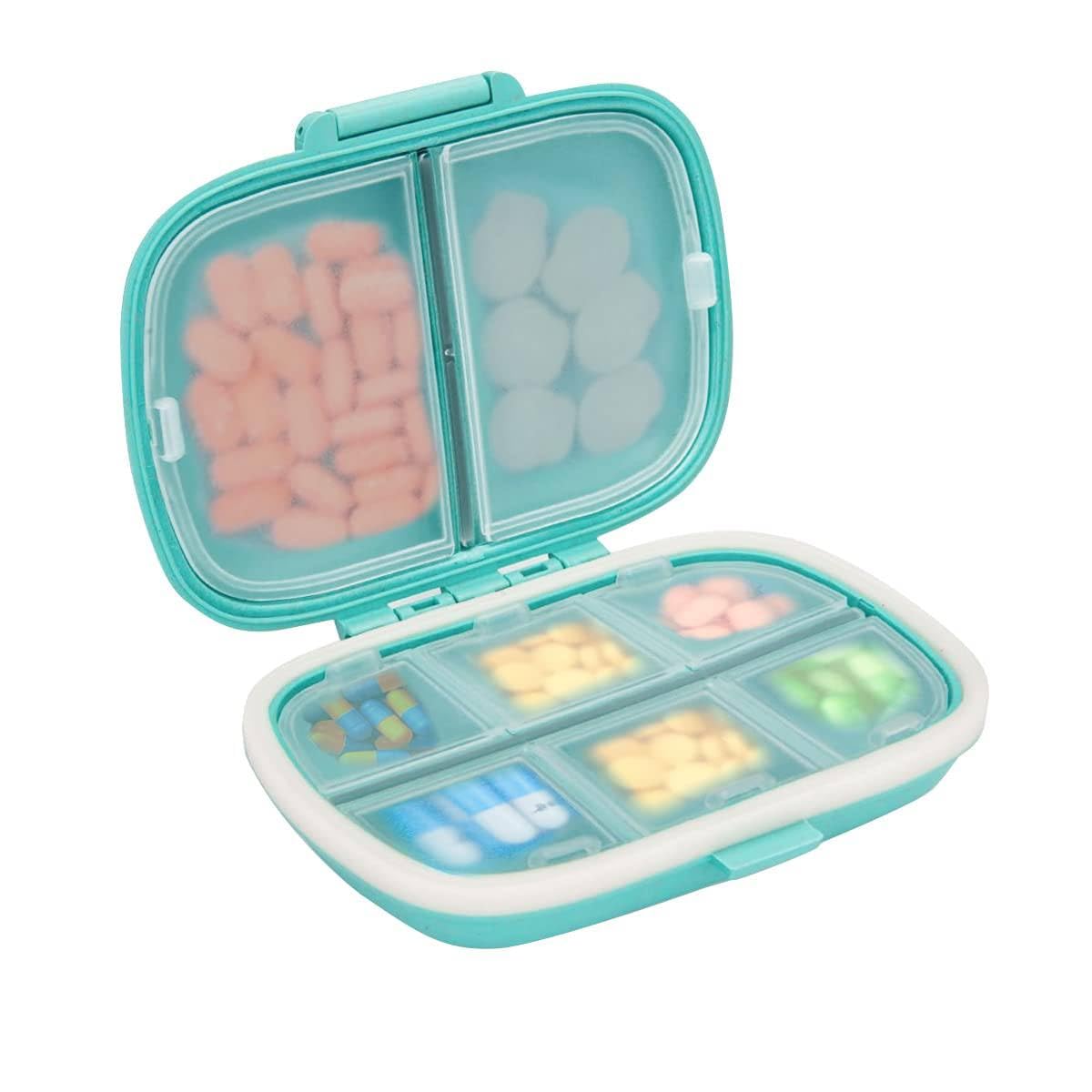 Portable Pill Organizer Box 8 Compartments | Weekly Medicine Storage Case with Moisture Proof Lock | BPA Free Food Grade Tablet Holder | Travel Friendly Medicine Box for Men & Women-image-39
