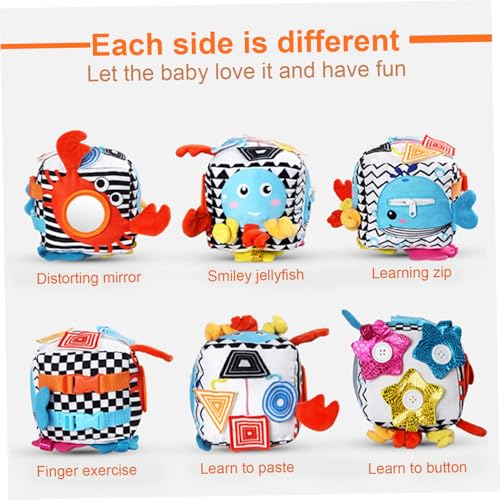 Animales de peluche cubo sensorial para regalo de primer cumpleaños 4