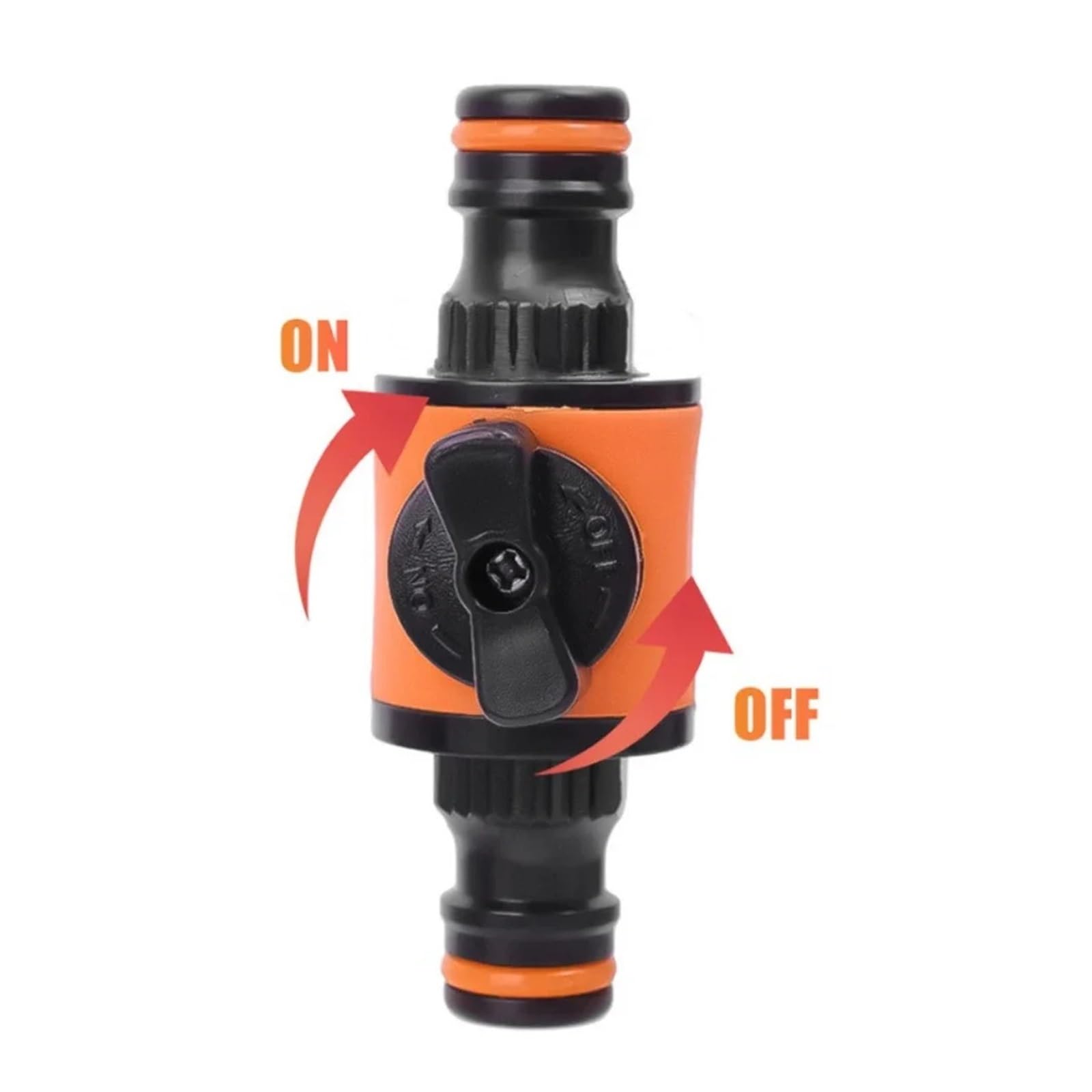 Genérico Válvula Corte Manguera con Caudal, Conector Grifo, Adaptador Riego | Roscas 3/4" GHT, montaje en línea, protege boquilla, juntas reforzadas, cuerpo aleación zinc