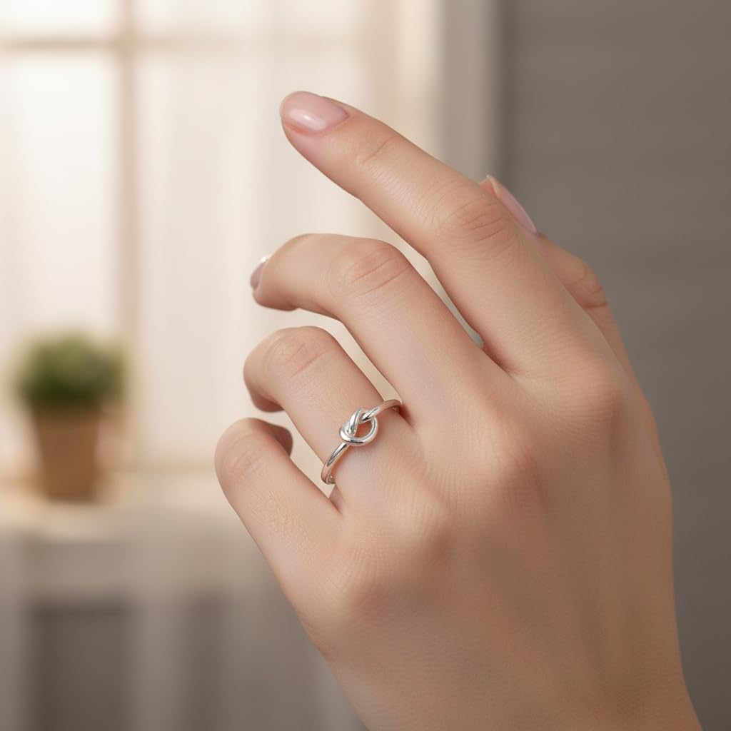 Sterling Silver Knot Ring for Women, Girls - Image 2
