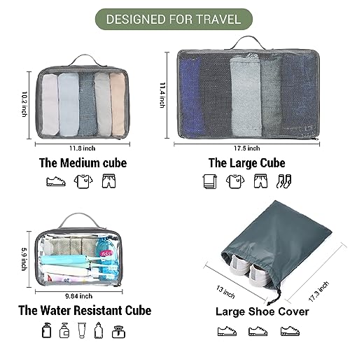 MOLNIA 50L Expandable Travel Backpack for Men Women, Carry On Backpack Airline Approved, Suitcase Backpack with Packing Cubes, Water Resistant Luggage Backpack Daypack Weekender Bag, Black3