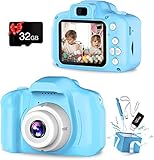 Kinder-Kamera, Digitalkamera, wiederaufladbar, 2,0 Zoll (2,0 Zoll) für 1080P HD mit 32 GB TF-Karte, stoßfest, 5 MP HD-Video-Spielzeug für den Außenbereich von 3 bis 12 Jahren