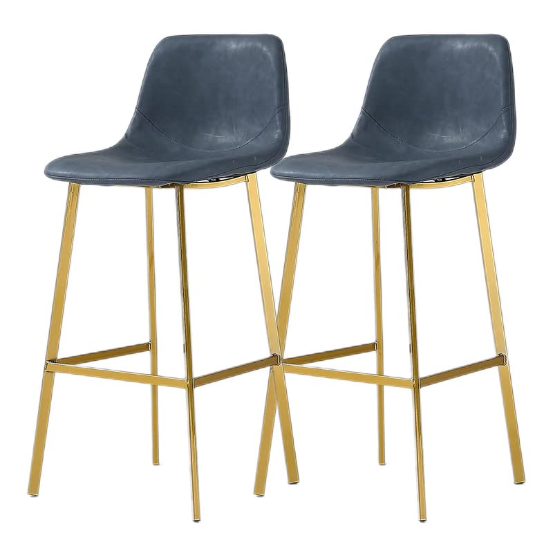 Tabourets de cuisine en cuir PU et métal doré lot de 2 chaises de bar