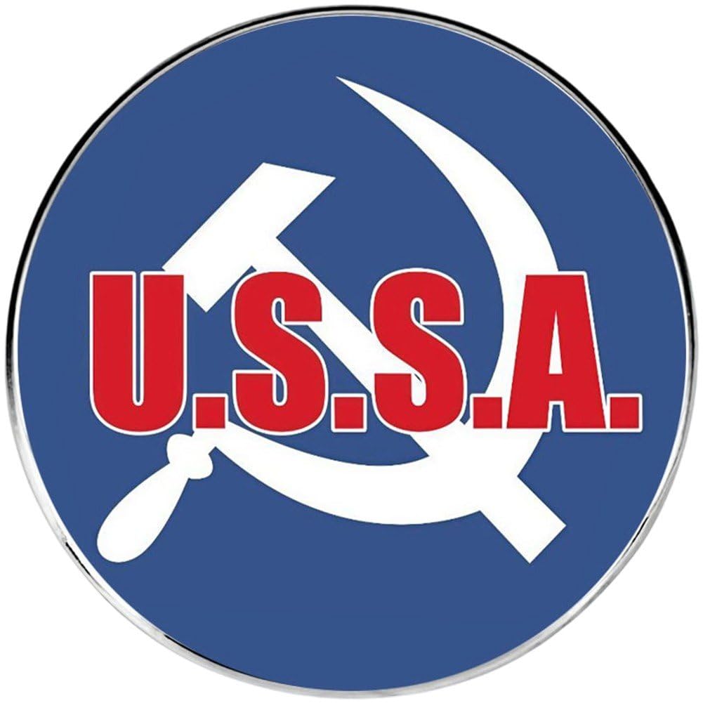 Sslvya Usa Communist Party Flag Badge Round Communism Brooch Pin for Hat Clothes Backpack Accessory Souvenir Gift
