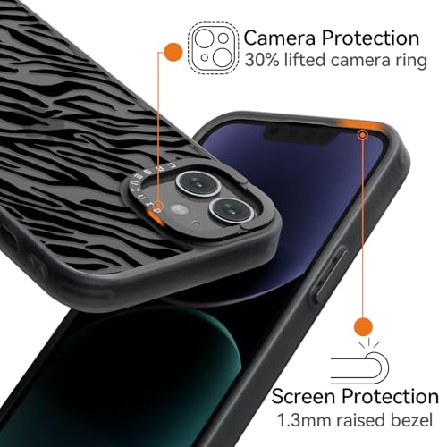 Coque iPhone 12 antichoc durable avec motif zèbre noir imprimé - 3