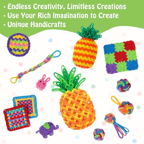 Image of Oqqlin 1200 Pcs Weaving Loom Refill Loops, 7 Inch Potholder Loops PU Elastic Colorful Loom Rubber Bands Colorful DIY Weaving Craft Bands for Adults, Craft Enthusiasts (12 Colors)