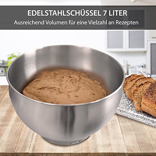 Syntrox Germany KM-1300W de Luxe Nice Küchenmaschine Knetmaschine Mixer, Fleischwolf, LCD Display, Edelstahlschüssel 7… – Bild 8