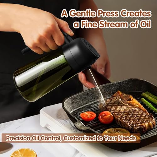 XBllcyiv 16oz 470ml Glass Olive Oil Sprayer for Cooking 2 in 1 Olive Oil Dispenser for Kit - image 6