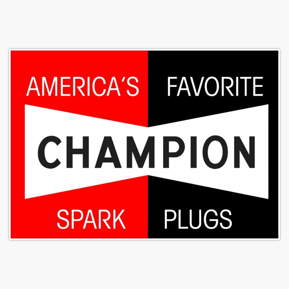 Obat Motor mogok Champion Spark Plugs Window Bumper Sticker Decal 5"