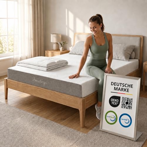 Arensberger Matratze LINA 180x200cm Höhe 11cm | NANOCELL® Gel-Schaum | Mittelfest H3 | Premium-Bezug 240g/m² | 60°C waschbar | Kaltschaum-Matratze 180x200 | Note 1,1 | Öko-Tex Zertifiziert