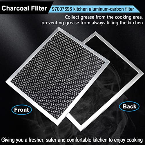 97007696 41F Grease Filter fit for B-roan Nu-tone Range Hood 8-3/4" x 10-1/2" Aluminum Mesh Charcoal Filter Compatible with Most Brand Stove Vents -2 PACKS by Fetechmate