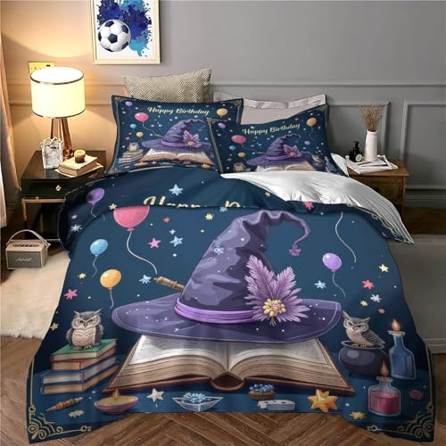 Parure de lit chapeau de sorcière idée cadeau fille lit single 140x200