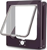Vista 1 de EASY JOY Puertas para gatos (tamaño exterior 10.6 x 9.2 pulgadas), puerta de gato con bloqueo de 4 vías para puertas interiores y exteriores, puerta
