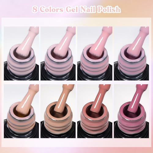Set de esmaltes en gel Nude Pink 12 piezas miniatura 6