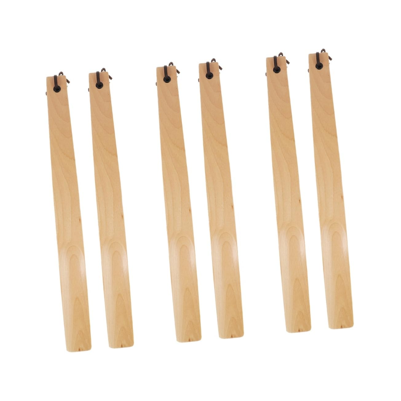 6piezas Calzadores De Madera Larga Para Calzar Zapatos Prácticos y Resistentes Para Uso Doméstico