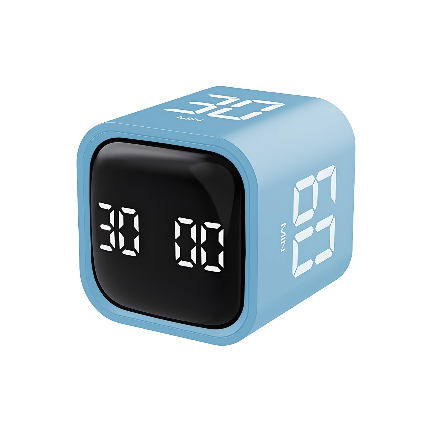 QUMOX Cube Timer 5 10 30 60 Minutes, Rechargeable Digital Countdown Timer with Gravity Sensor, Manual Mode, Vibration & 2 Volume Alerts, Portable Productivity Timer for Study, Work, Exercise, Cooking